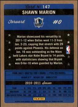 2011-12 Panini Past & Present #147 Shawn Marion Back