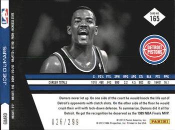 2011-12 Panini Limited #165 Joe Dumars Back