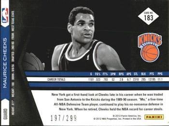 2011-12 Panini Limited #183 Maurice Cheeks Back