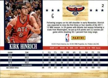 2011-12 Hoops - Artist's Proofs #2 Kirk Hinrich Back