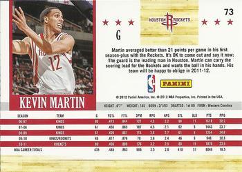 2011-12 Hoops - Artist's Proofs #73 Kevin Martin Back