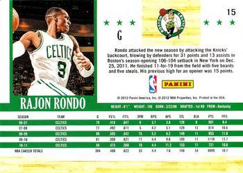 2011-12 Hoops - Glossy #15 Rajon Rondo Back