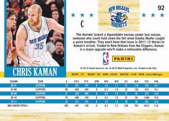 2011-12 Hoops - Glossy #92 Chris Kaman Back