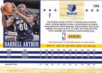 2011-12 Hoops - Glossy #104 Darrell Arthur Back