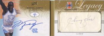 2011 Upper Deck All-Time Greats - Legacy Dual Book Card Autographs #LA-JK Michael Jordan / Johnny Kerr Front