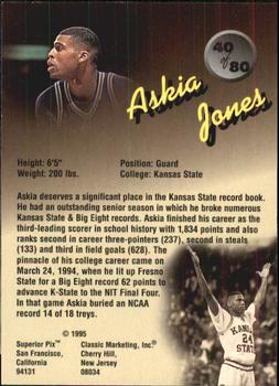 1995 Classic Superior Pix #40 Askia Jones Back