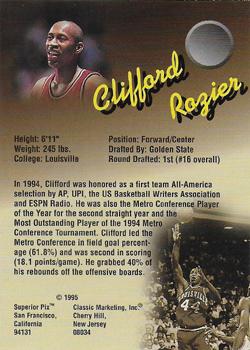 1995 Classic Superior Pix - Autographs #NNO Clifford Rozier Back