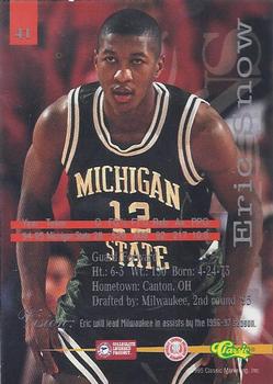 1995 Classic Visions #41 Eric Snow Back