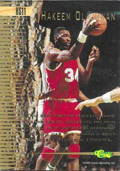 1995 Classic Visions - Hardcourt Skills #HS11 Hakeem Olajuwon Back