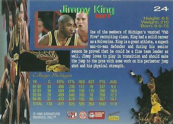 1995 Signature Rookies Draft Day #24 Jimmy King Back