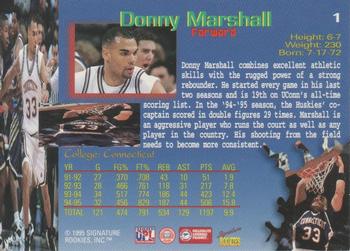 1995 Signature Rookies Draft Day - Signatures #1 Donny Marshall Back