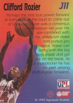 1995 Signature Rookies Kro-Max - Jumbos #J11 Clifford Rozier Back