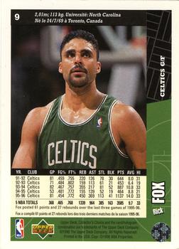 1996-97 Collector's Choice French #9 Rick Fox  Back