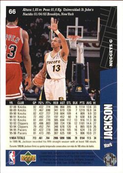 1996-97 Collector's Choice Spanish #66 Mark Jackson  Back