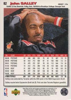 1995-96 Collector's Choice German I #82 John Salley Back