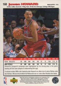 1995-96 Collector's Choice German I #160 Juwan Howard Back