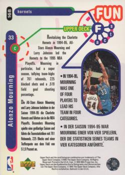 1995-96 Collector's Choice German I #168 Alonzo Mourning Back