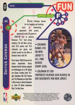 1995-96 Collector's Choice German I #182 Derrick Coleman Back