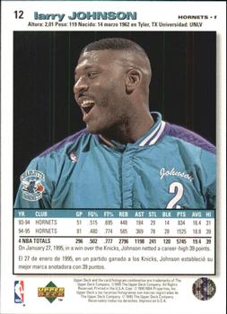 1995-96 Collector's Choice Spanish I #12 Larry Johnson Back