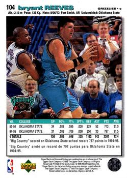 1995-96 Collector's Choice Spanish II #104 Bryant Reeves Back