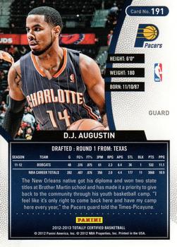 2012-13 Panini Totally Certified #191 D.J. Augustin Back