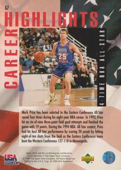 1994 Upper Deck USA #57 Mark Price Back