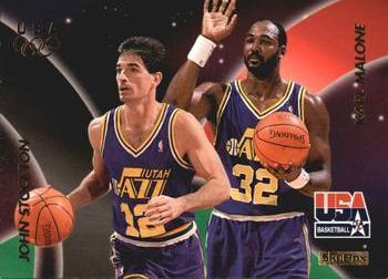 1996 SkyBox USA #56 Karl Malone / John Stockton Front