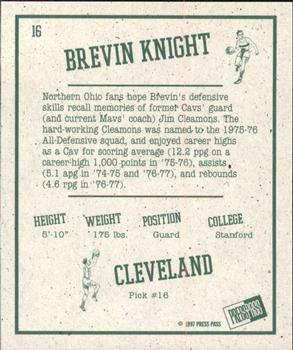 1997 Press Pass Double Threat - Retroactive #16 Brevin Knight Back
