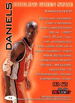 1997 Wheels Rookie Thunder - Thunder Ball #T4 Antonio Daniels Back