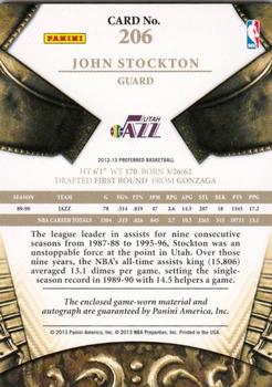 2012-13 Panini Preferred #206 John Stockton Back