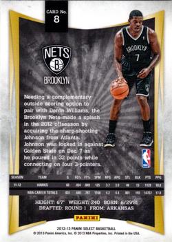 2012-13 Panini Select #8 Joe Johnson Back