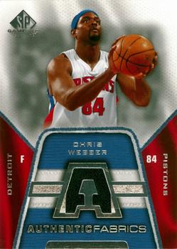 2007-08 SP Game Used - Authentic Fabrics #AF-CW Chris Webber Front