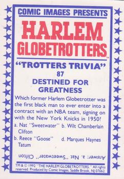 1992 Comic Images Harlem Globetrotters #87 Destined for Greatness Back