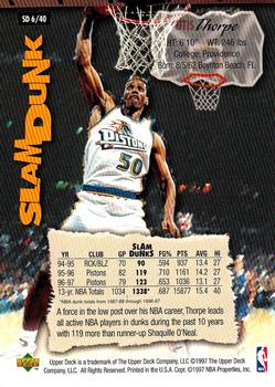 1997 Upper Deck Nestle Slam Dunk #SD6 Otis Thorpe Back