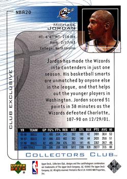 2001-02 Upper Deck Club Exclusive #NBA20 Michael Jordan Back