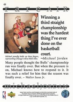 1994 Upper Deck Jordan Rare Air #48 Michael Jordan Back