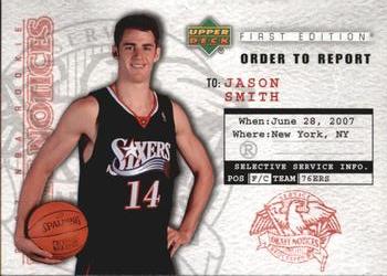 2007-08 Upper Deck First Edition - Draft Notices #DN19 Jason Smith Front