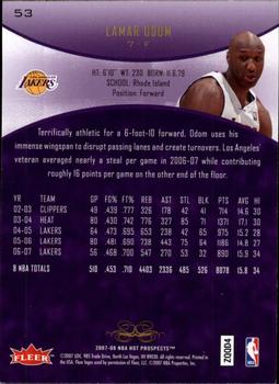 2007-08 Fleer Hot Prospects #53 Lamar Odom Back