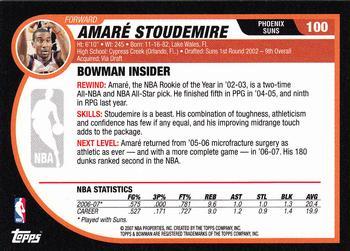 2007-08 Bowman - Chrome #100 Amare Stoudemire Back