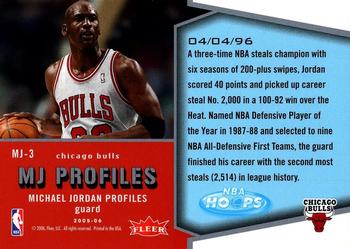 2005-06 Hoops - MJ Profiles #MJ-3 Michael Jordan Back