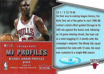 2005-06 Hoops - MJ Profiles #MJ-13 Michael Jordan Back