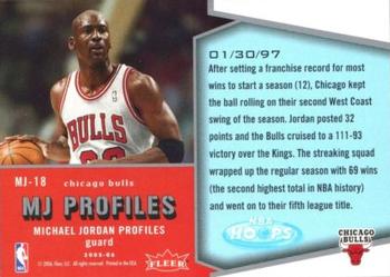 2005-06 Hoops - MJ Profiles #MJ-18 Michael Jordan Back