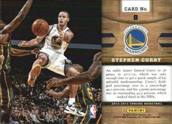 2012-13 Panini Threads - Floor Generals #8 Stephen Curry Back