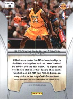 2012-13 Panini Prizm - Finalists #10 Shaquille O'Neal Back