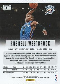 2012-13 Panini Prizm - Prizms Green #47 Russell Westbrook Back