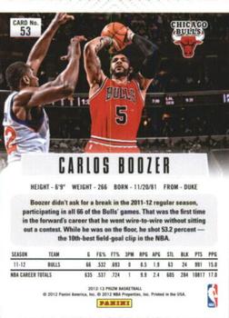 2012-13 Panini Prizm - Prizms Green #53 Carlos Boozer Back