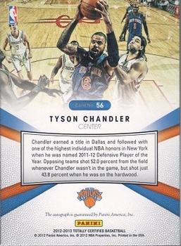 2012-13 Panini Totally Certified - Totally Blue Signatures #56 Tyson Chandler Back