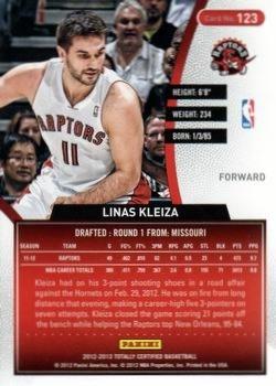 2012-13 Panini Totally Certified - Totally Red #123 Linas Kleiza Back