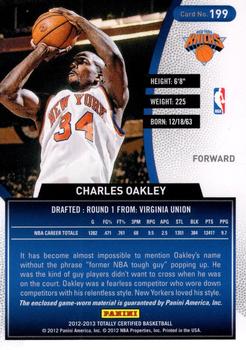2012-13 Panini Totally Certified - Totally Red Memorabilia #199 Charles Oakley Back