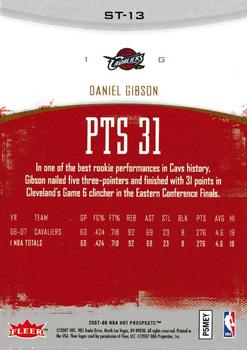 2007-08 Fleer Hot Prospects - Stat Tracker #ST-13 Daniel Gibson Back